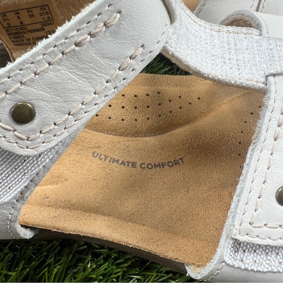 Clarks Collection Womens 5M White April Cove Open Toe Sandal Hook and Loop - Picture 7 of 10